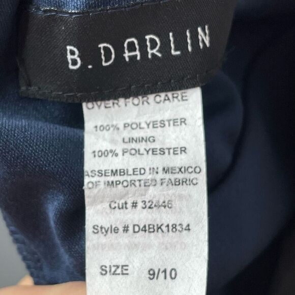 B. Darlin Lace Sleeveless Cocktail Party Dress (Navy) - 9/10 - Picture 9 of 9